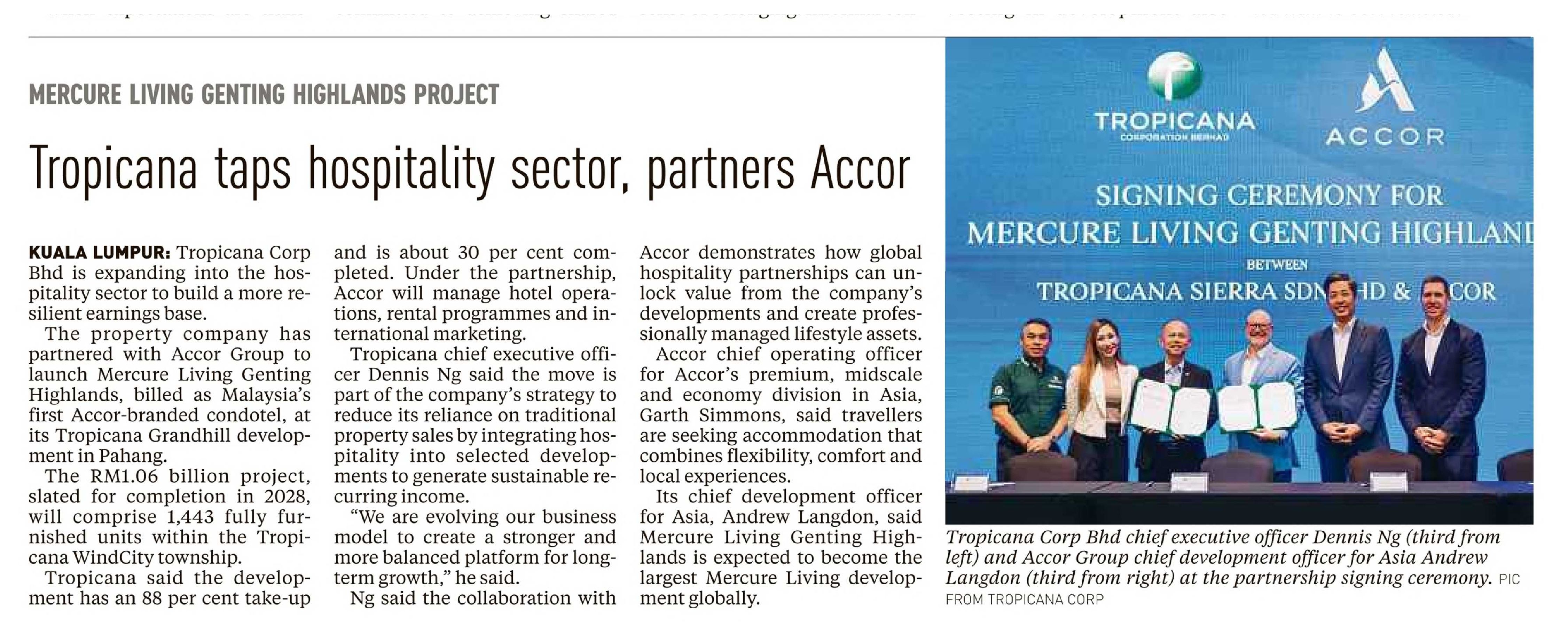 2026-07-03 New Straits Times - Tropicana taps hospitality sector, partners Accor