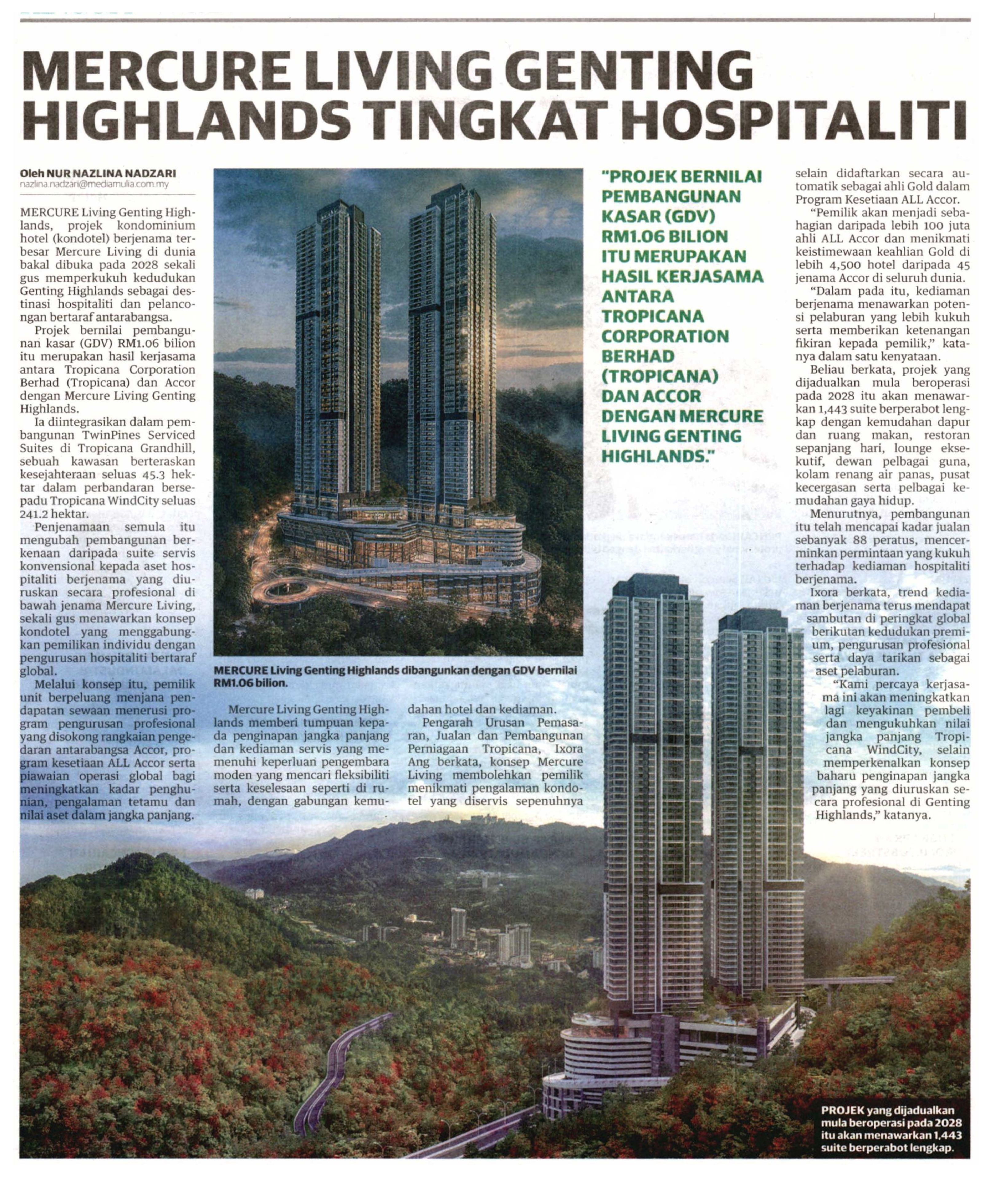 2026-08-03 Utusan Malaysia - Mercure Living Genting Highlands Tingkat Hospitaliti