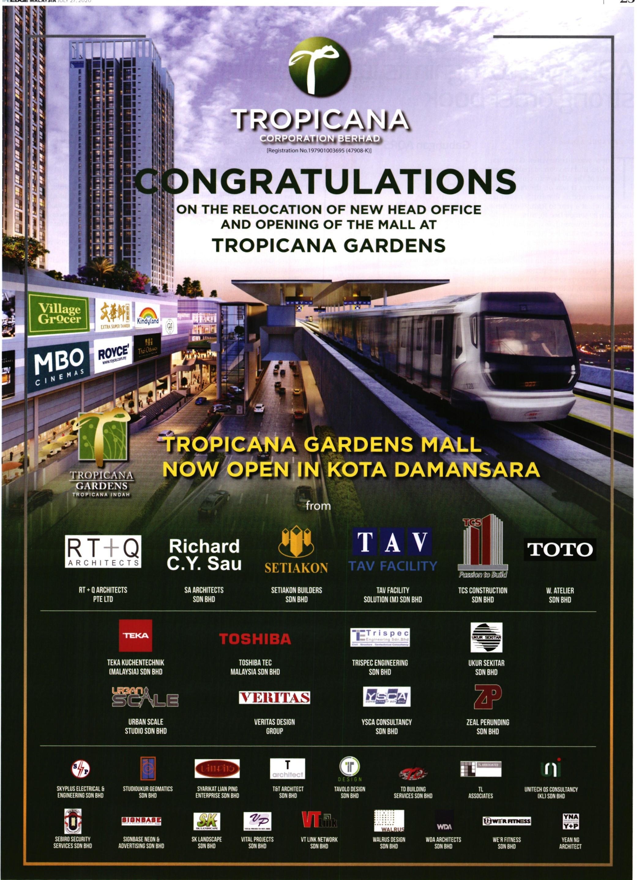 Tropicana Gardens Mall Now Open in Kota Damansara