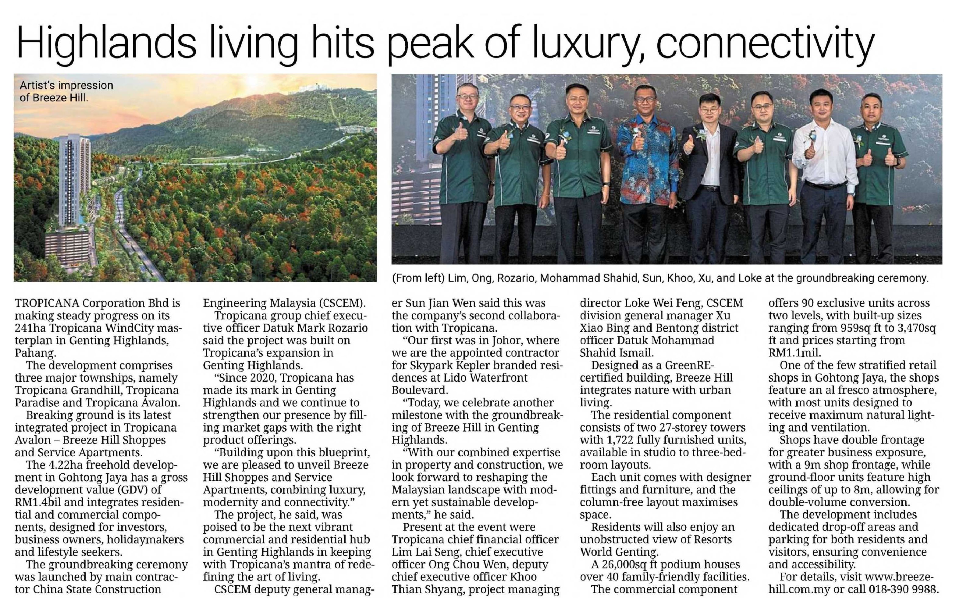 2025-03-11 The Star - Highlands living hits peak of luxury, connectivity